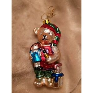 Vintage GK Glass Ornament Christmas Holiday Bear Toys 5"